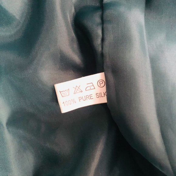 Women's WHITBY Green 100% SILK Bomber Jacket - Picture 4 of 7